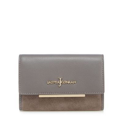 Grey bar detail flapover purse